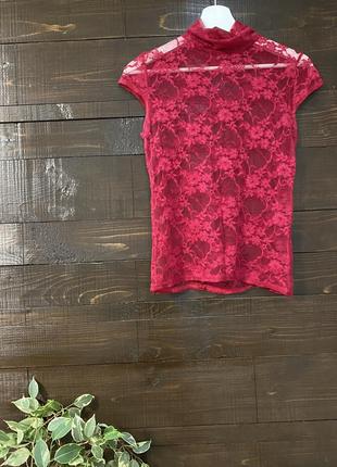 Блуза/водолазка (ажур)🌺краснобордовая блуза гольф