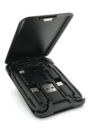 Кабель ksc-325 kuhe 3 in 1 micro usb lightning type-c 3a 1м чорний для заряджання та передачі даних ve-33