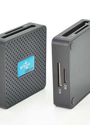 Кардридер универсальный usb 3.0 voltronic hdh-939 для чтения карт sd mmc ms tf m2 черный кардридер для к ve-33