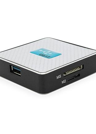 Кардридер универсальный usb 3.0 voltronic hdh-939 для карт sd mmc ms tf m2 белый картридер для чтения да ve-33