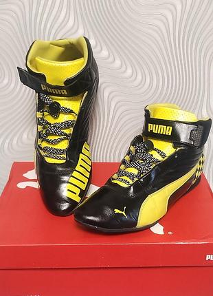 Високі кросівки puma kart cat mid iii чорного та жовтого кольорів