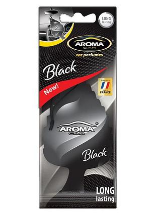 Ve ароматизатор aroma car leaf black updated form целюлозний освіжувач повітря для автомобіля підвіска upd_fo3