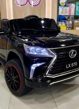 Дитячий електромобіль на акумуляторі lexus lx 570 на пульті радіокеруванні для дітей 3-8 років чорний