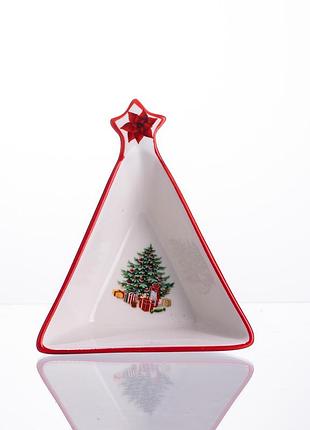 Пиала новогодняя из фарфора в форме елки на рождество15×12×4 (см) hp-sdhk-15