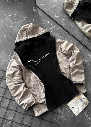 Мужская двусторонняя демисезонная куртка nike флис