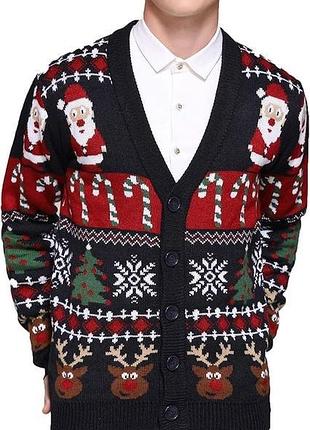 Новорічний різдвяний кардиган на ґудзиках №73/98