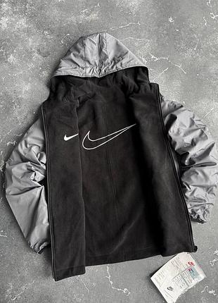 Мужская двусторонняя демисезонная куртка nike флис осень зима