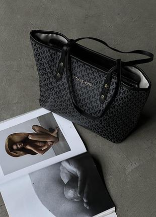Сумка женская шопер майкл корс черный на плечо michael kors шоппер ptr