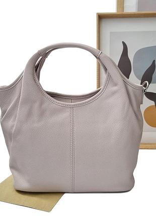 Сумка женская на молнии натуральная кожа светло-серый арт.8555-1 l.grey vivaverba україна - (китай)