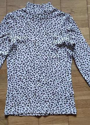 Жіночий гольф / водолазка в рубчик леопардовий принт