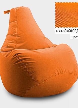 Бескаркасное кресло мешок груша coolki xxxl 100x140 оранжевый (оксфорд 600d pu)