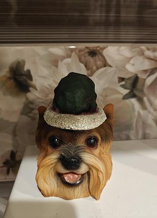 Свічка новорічна йоркширський тер'єр йорік декор скульптура копілка статуетка свіча декоративна собака йорк