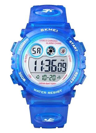 Детские спортивные наручные часы skmei 1451 синий унисекс цифровые часы с будильником и секундомером ve-33