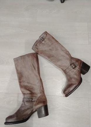 Женские брендовые кожаные сапоги сапоги