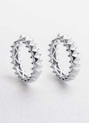 Серьги - кольца в белом золоте с09331