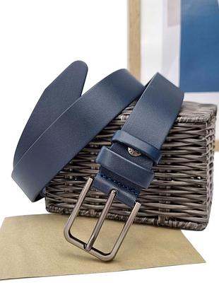 Шкіряний ремінь синій арт.01-35-00-194 "кремінь" (україна)