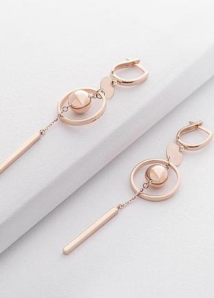 Золотые серьги "солнце" на английской застежке с05516 zipmarket