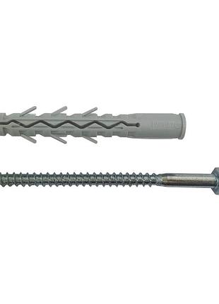 Дюбель 12х260 прижим 190мм нейлон с винтом шестигранным 8х265мм цинк tx40 (25 шт.) [92a20000092a2x2b6o] kpr-h metalvis