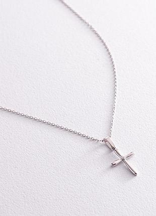 Золоте кольє "крістик" із фіанітом1002191 zipmarket