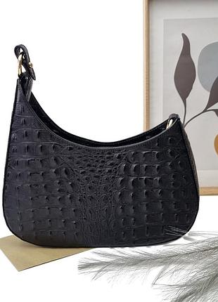 Модная женская кожаная сумка кросс-боди черный арт.8027-05 (bb) v.p. італія