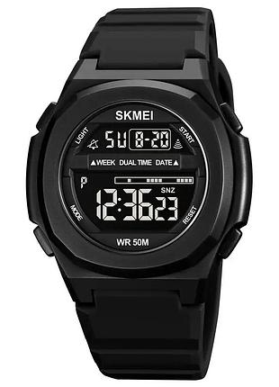 Годинник спортивний skmei 1821 чорний електронний для чоловіків з секундоміром і будильником ve-33