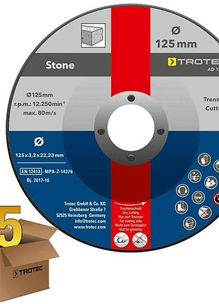 Круг отрезной по камню trotec 125х22.23х3.2 (5 шт) (6225001101) ptr