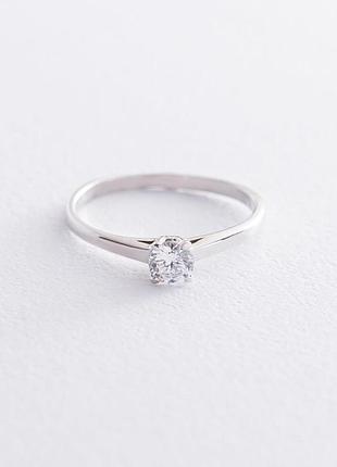 Помолвочное кольцо в белом золоте (фианит) к05190 zipmarket