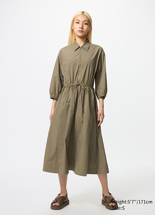 Нейлоновое платье рукав 3/4