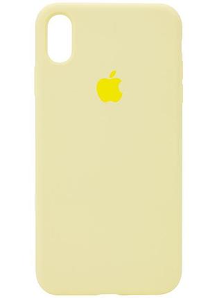 Чехол silicone case full protective (aa) для apple iphone x / xs (5.8") розовый / light pink жовтий / mellow yellow ptr