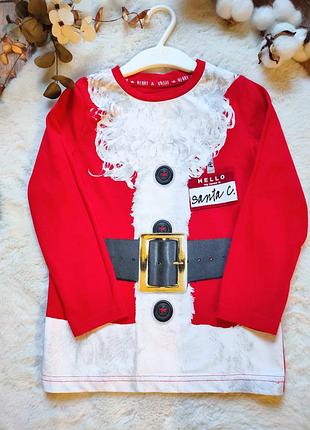 Рождественский лонгслив/футболка с санта клаусом от бренда tu для мальчика в возрасте 4 лет, рост 104 см