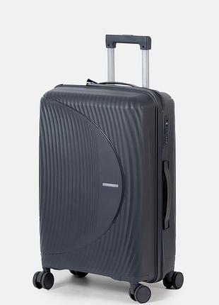 Середня пластикова валіза tourist 608-2-dg сіра