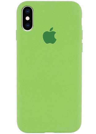 Чехол silicone case full protective (aa) для apple iphone x / xs (5.8") розовый / light pink м'ятний / mint ptr