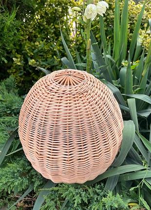 Люстра з лози кругла 30×30 см