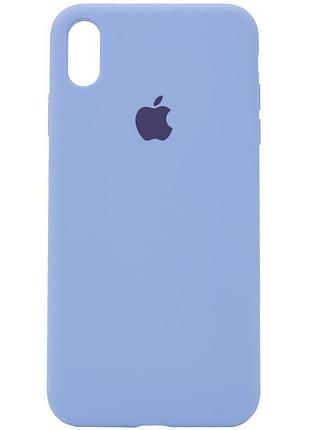 Чохол silicone case full protective (aa) для apple iphone x / xs (5.8") рожевий / light pink блакитний / lilac blue ptr