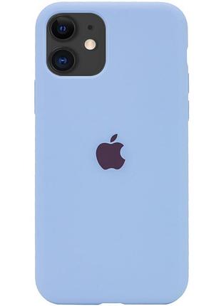 Чехол silicone case full protective (aa) для apple iphone 11 (6.1") голубой / blue блакитний / lilac blue ptr