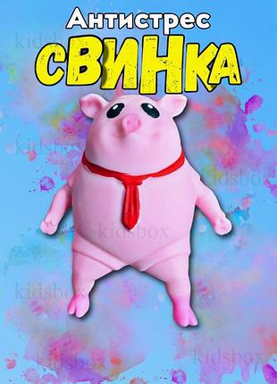 Свинка антистресс: 9 см, сквиш, тянучка, розовая, детская