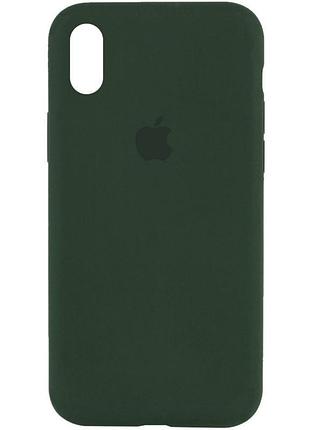 Чохол silicone case full protective (aa) для apple iphone x / xs (5.8") рожевий / light pink зелений / cyprus green ptr