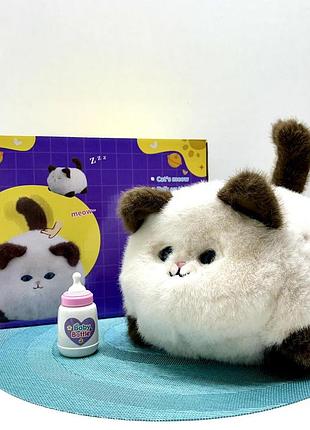 Кошеня інтерактивне cute cat виляє хвостиком звукові ефекти білий з коричневим (933-103 e)