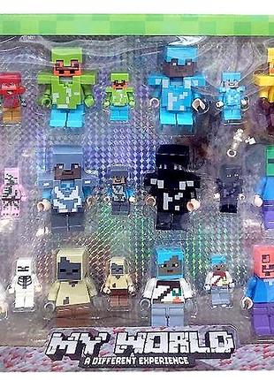 Большой набор фигурок minecraft (24 шт) 25001 ptr