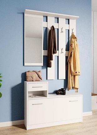 Передпокій з дзеркалом doros alice 100х25х182,9 см білий (drs-011330)