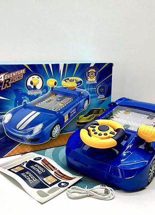 Автотренажер игрушка подсветка мелодии регулировка громкости подвижная лента usb-кабель синий (hw 130)