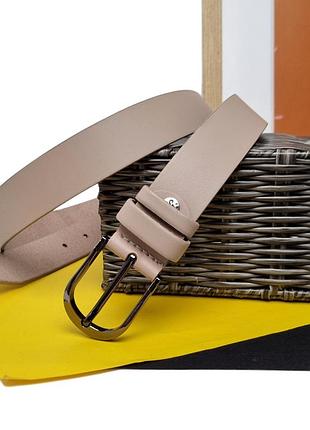 Ремень бежевый женский натуральная кожа арт.05-35-00-31 "кремень" (україна)