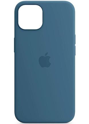 Чехол silicone case full protective (aa) для apple iphone 11 (6.1") голубой / blue синій / blue jay ptr