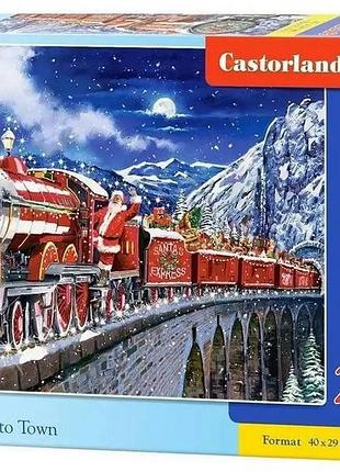 Пазл новорічний експрес санти 200 деталей castorland