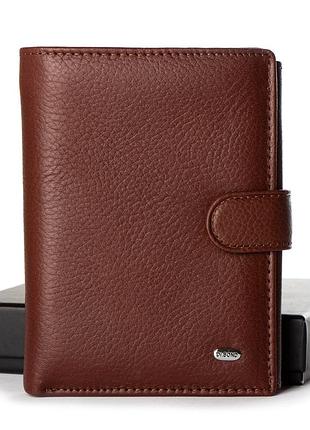 Портмоне кошелек мужской натуральная кожа коричневый арт.m1 brown dr. bond (китай)