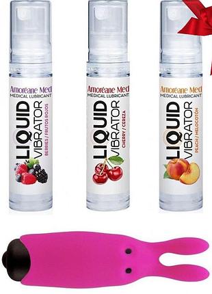 Набор из 3-х вкусов стимулирующего лубриканта amoreane med (3х10мл) и вибропули adrien lastic pink so4119