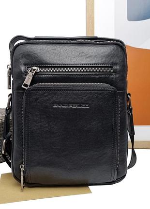 Сумка мужская натуральная кожа черный арт.9729z black ennio perucci (китай)