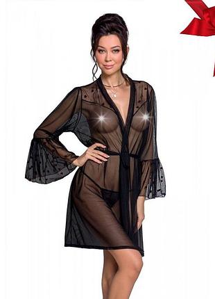Воздушный пеньюар passion lovelia peignoir l/xl, black so4771