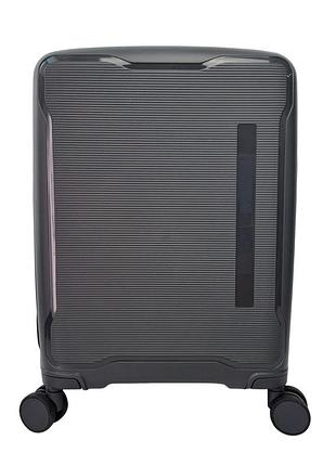 Чемодан полипропилен серый арт.7921 d.grey (l) jacklu (китай)