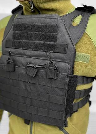 Тактическая плитоноска function k6 п5-1 черная для военных и охоты жилет с системой молли из cordura dm-11